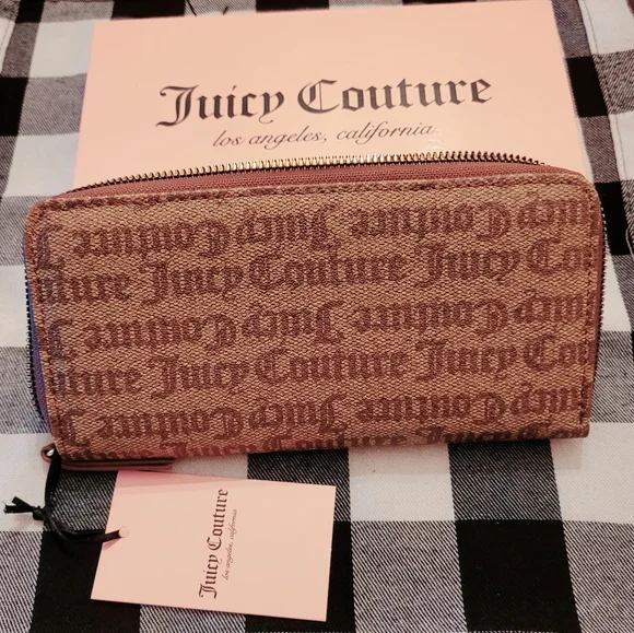 Juicy Couture | NEW Zip Wallet in Chestnut Logo Gold Detail, In Box, NWT - Picture 2 of 7